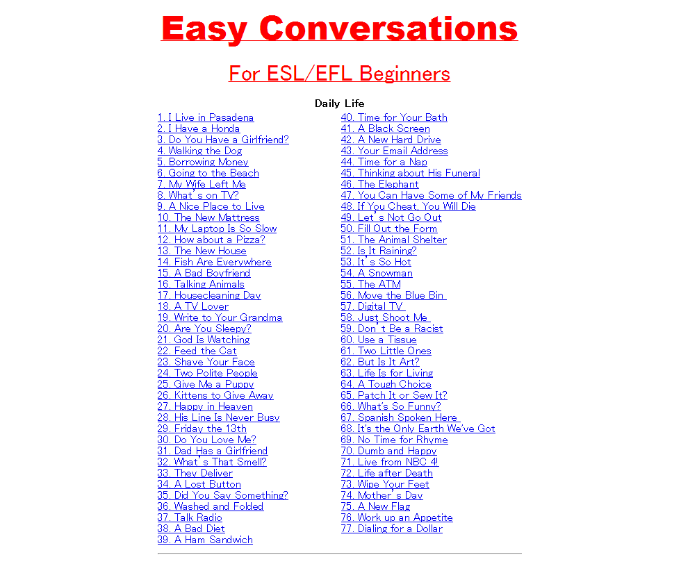 Easy conversations（初級者むけ）