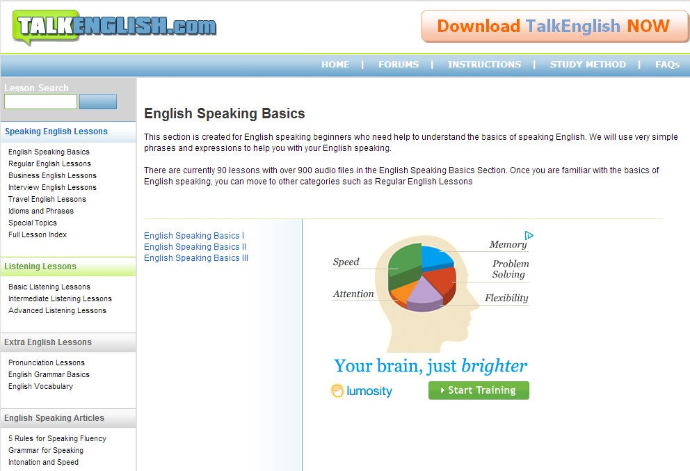 TalkEnglish.com（初級者むけ）